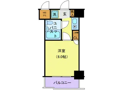 クリオ神奈川新町壱番館(1K/6階)の間取り写真