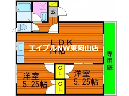 パイン・パレスE(2LDK/2階)の間取り写真