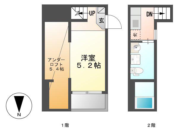 M.R.プレミア (ワンルーム/2階)の間取り写真