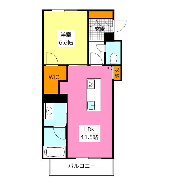 メゾン ド シルヴィア(1LDK/2階)の間取り写真