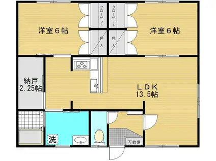 パレスエナジー(2SLDK/1階)の間取り写真