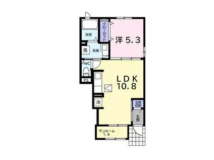 コロレアール ベイスII(1LDK/1階)の間取り写真