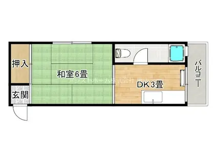 コーポ五十嵐(1K/3階)の間取り写真
