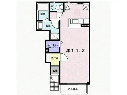 フォーチュネット(ワンルーム/1階)の間取り写真