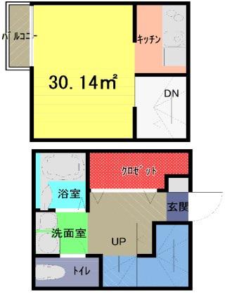 アークシティ霞ヶ関(1K/1階)の間取り写真