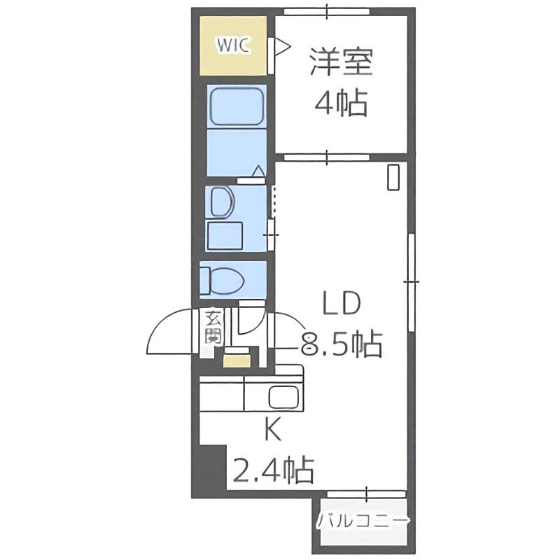 モデルノ(1LDK/2階)の間取り写真