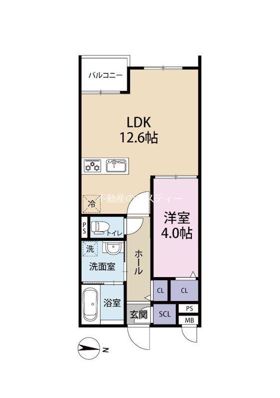 MON665(1LDK/5階)の間取り写真