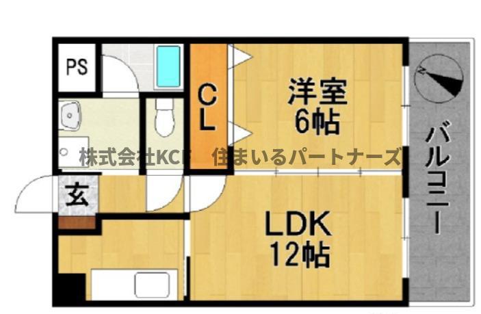 サンシャイン(1LDK/4階)の間取り写真