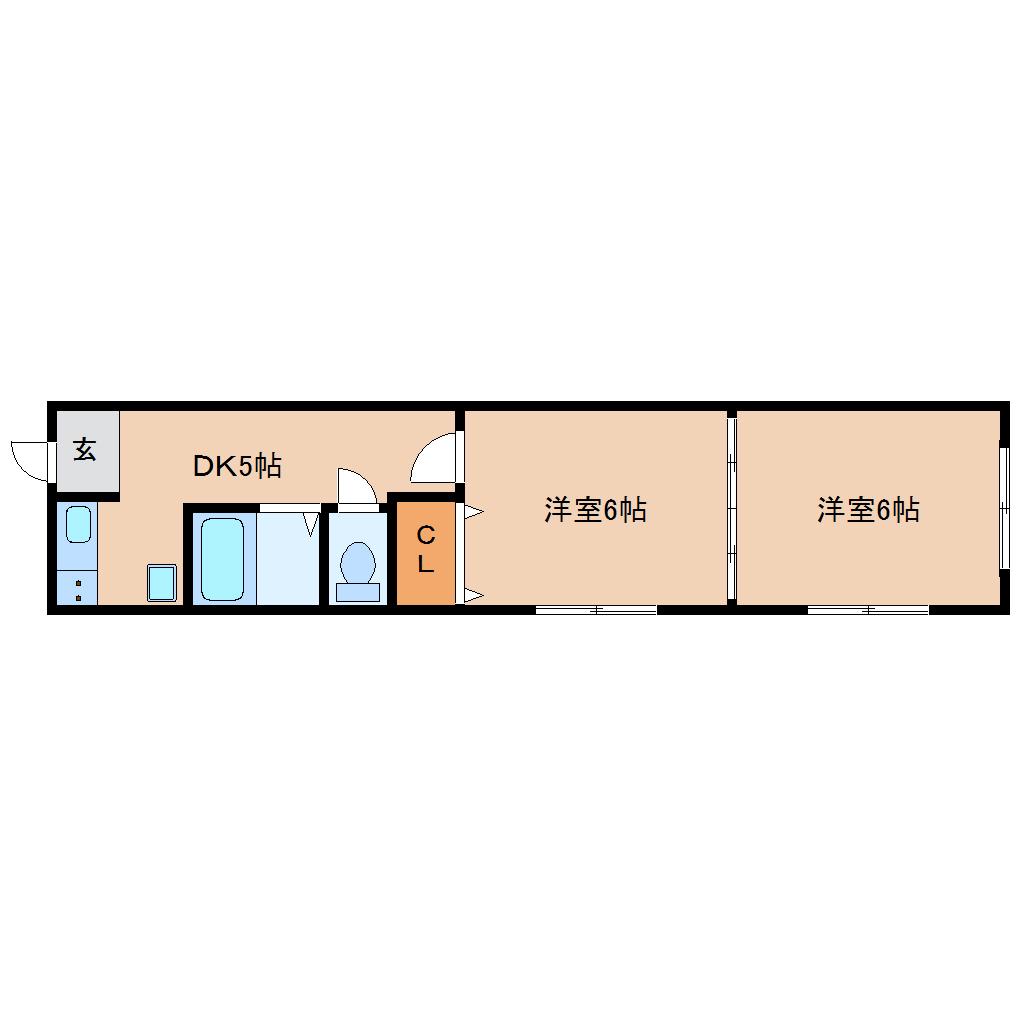 アドバンハイツ1号館(2DK/3階)の間取り写真