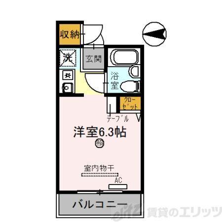 シャロームII(ワンルーム/3階)の間取り写真
