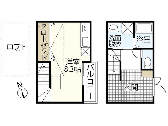 CRECIA古市橋駅南(ワンルーム/1階)の間取り写真