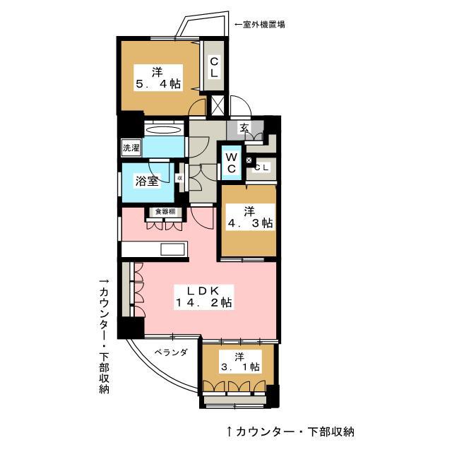 レジデンシャルステートタワー南千住(3LDK/12階)の間取り写真