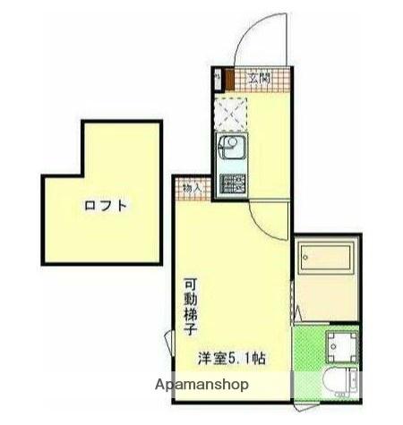 TAPETUM横濱(1K/2階)の間取り写真
