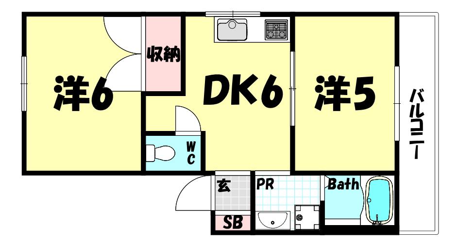 俊成マンション(2DK/3階)の間取り写真