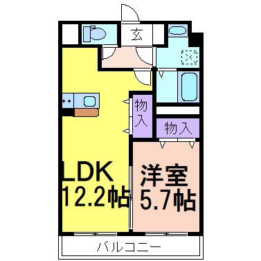 アーバンレジデンス(1LDK/3階)の間取り写真