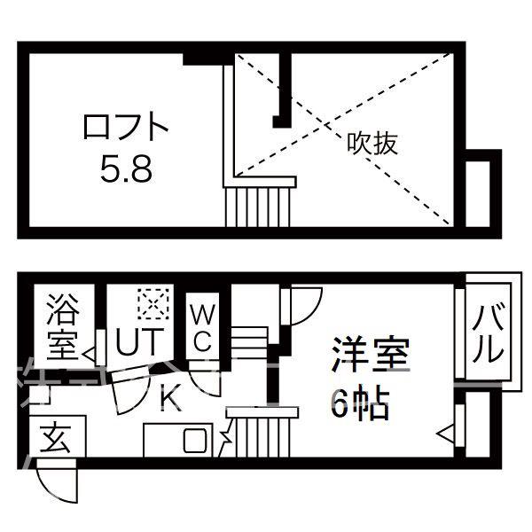 CREO中村公園七番館(1K/1階)の間取り写真