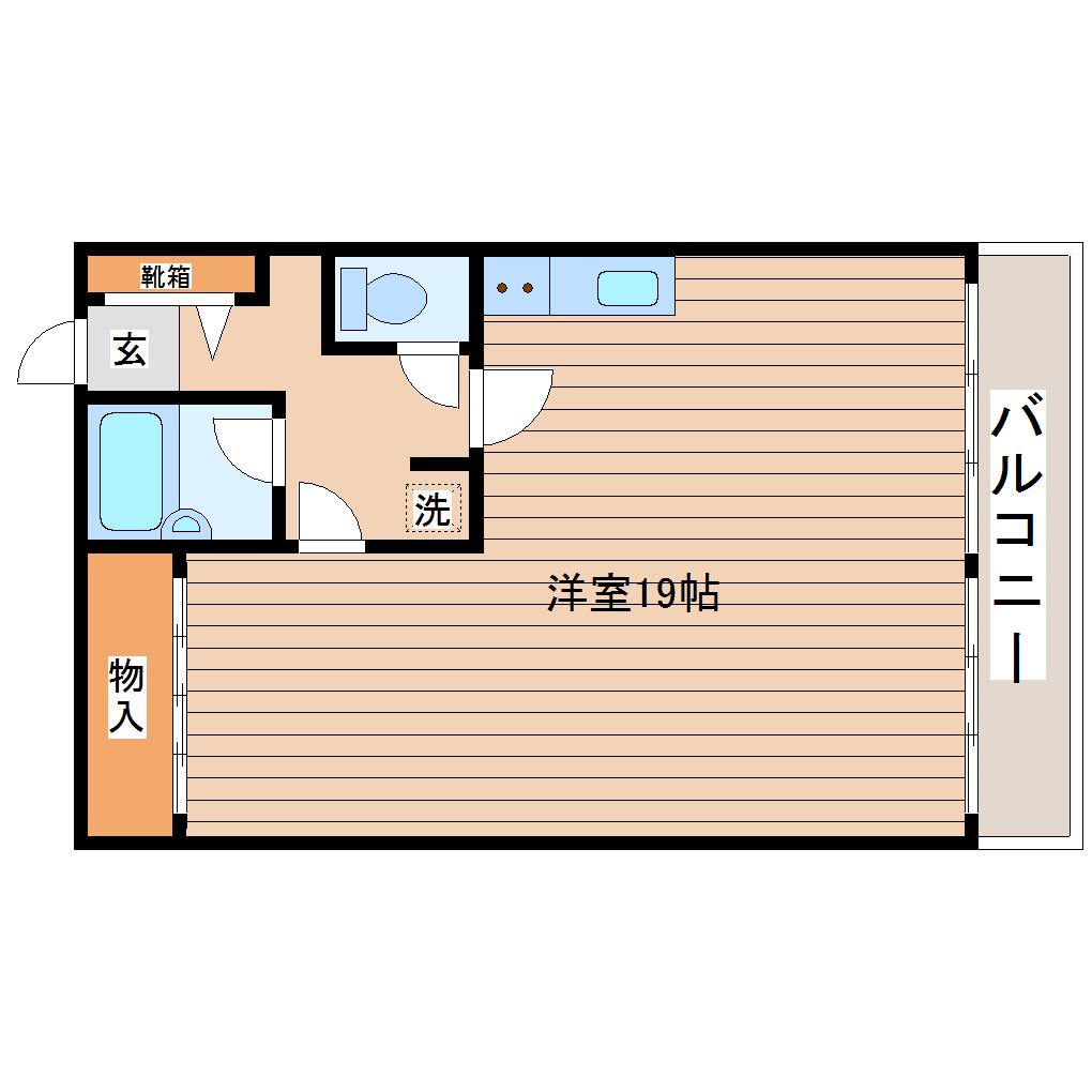 ハイマート小松島(ワンルーム/3階)の間取り写真