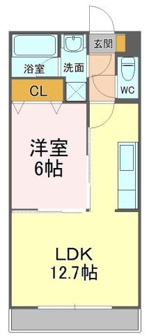 CRYSTAL PALACE(1LDK/2階)の間取り写真
