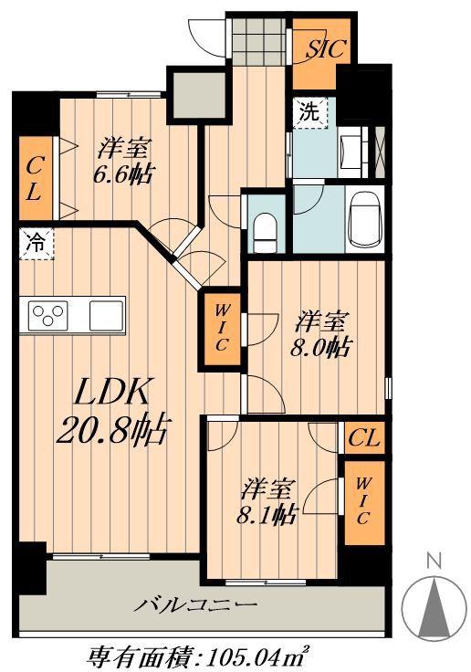 ロイジェント日吉(3LDK/13階)の間取り写真
