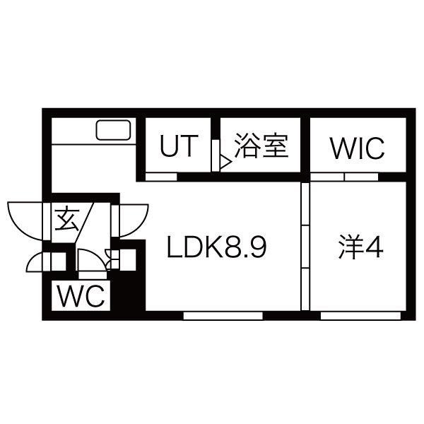 フィオーレ山鼻(1LDK/4階)の間取り写真