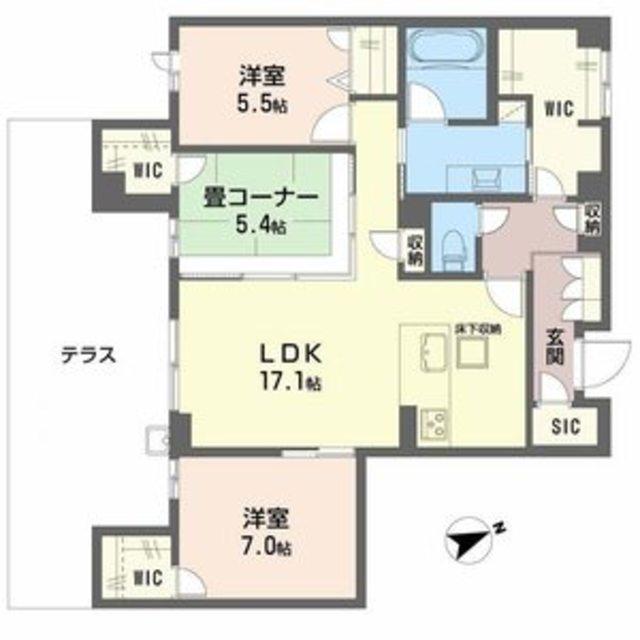 アルテーヌ浜寺元町(2SLDK/1階)の間取り写真