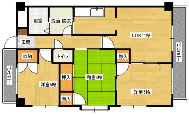 グランドピア府中(3LDK/4階)の間取り写真