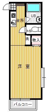 メゾン久(ワンルーム/2階)の間取り写真
