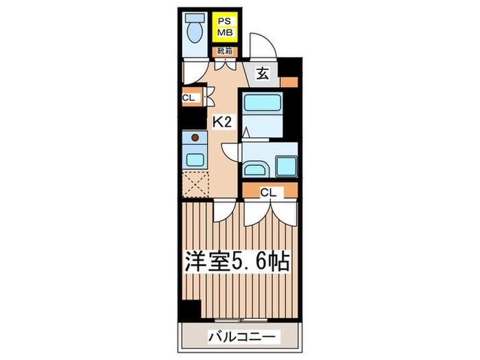 CERISIER(1K/6階)の間取り写真