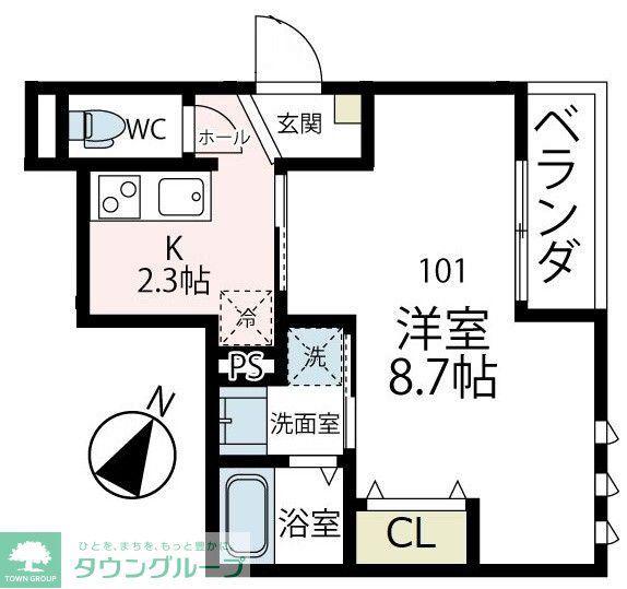ユアメゾン弘明寺町(1K/1階)の間取り写真