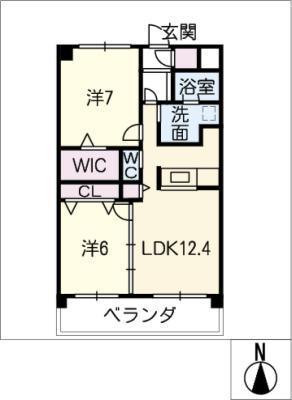 CATTLEYAII(2LDK/1階)の間取り写真