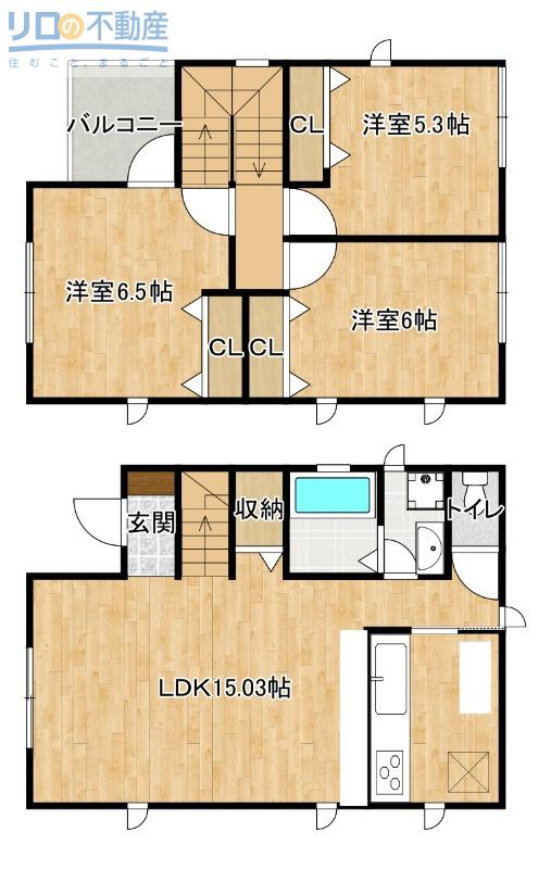 グリーンメゾン山本B棟(3LDK/1階)の間取り写真