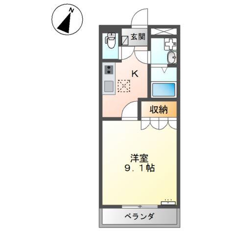 オーピースドゥプリンセス(1K/1階)の間取り写真