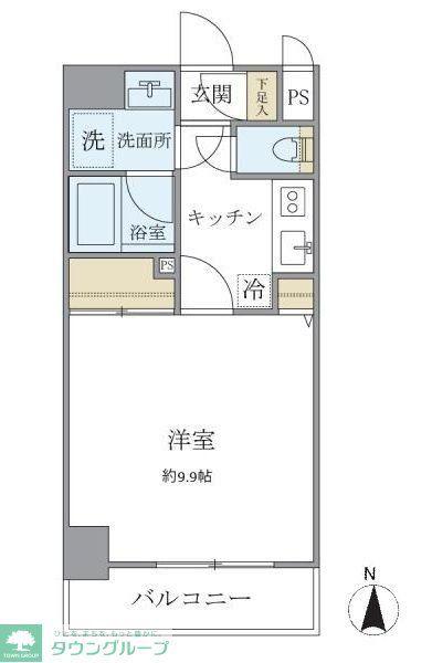 ISM中野坂上(1K/2階)の間取り写真
