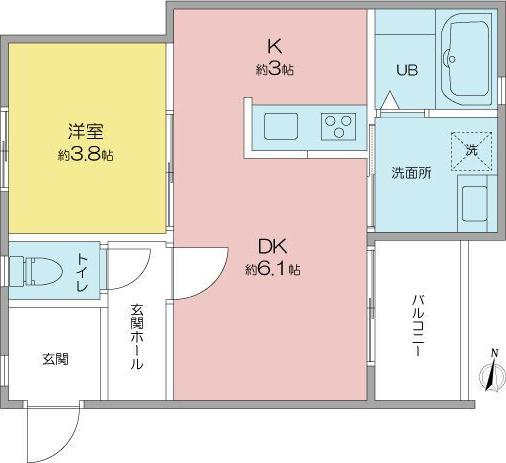 VILLA桜山(1LDK/3階)の間取り写真