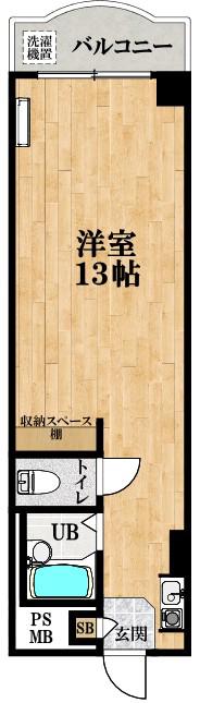 シャンテ・ムーラン(ワンルーム/2階)の間取り写真