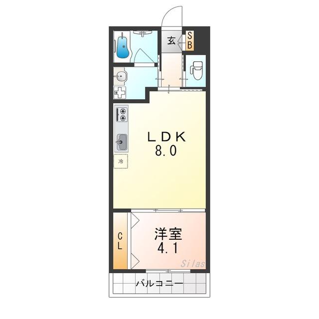 LIB長岡天神(1LDK/2階)の間取り写真