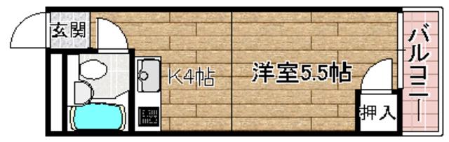 崎山ハイム(1K/3階)の間取り写真