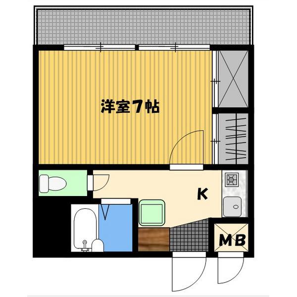 アイルおおうら(1K/7階)の間取り写真
