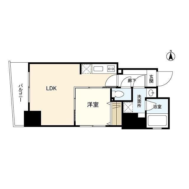 ミュプレ恵比寿(1LDK/3階)の間取り写真