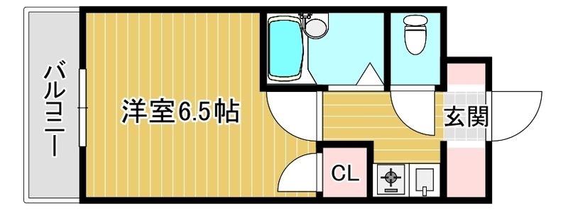 姪浜北ハイツ(1K/2階)の間取り写真