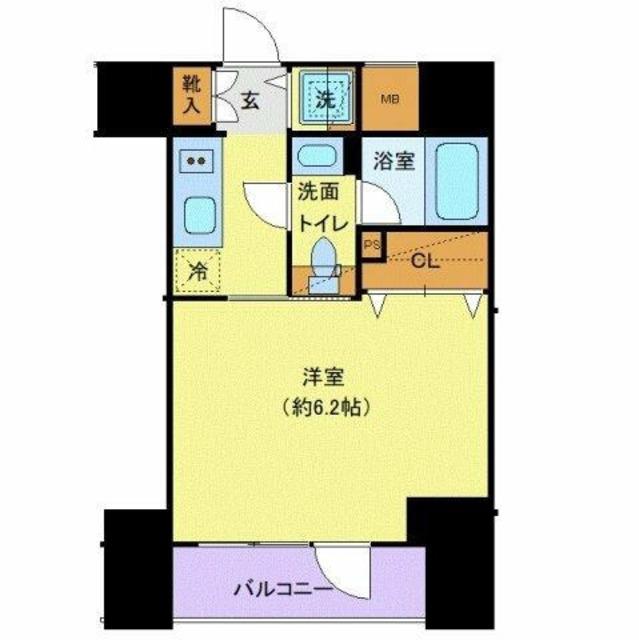 シーフォルム大森(1K/6階)の間取り写真