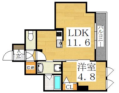 レイチェルあびこ(1LDK/7階)の間取り写真