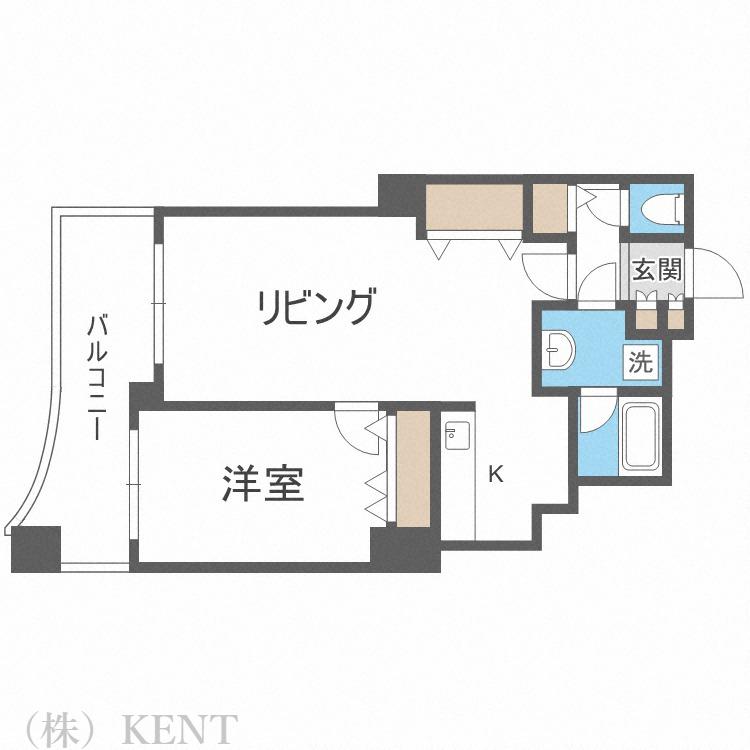 シティタワー円山神宮鳥居前(1LDK/10階)の間取り写真