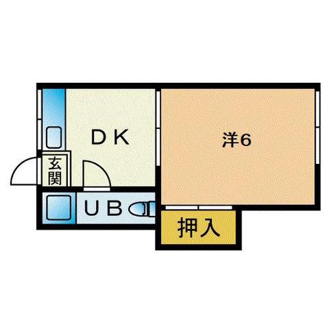 コーポ浜田(1DK/2階)の間取り写真