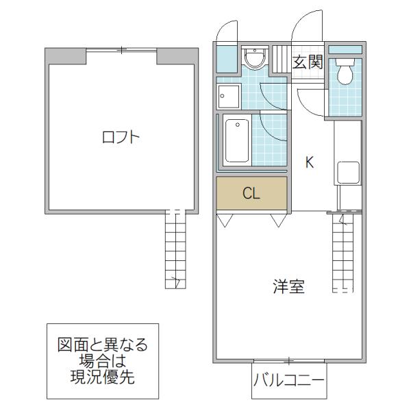 フレンズ上水戸(1K/1階)の間取り写真
