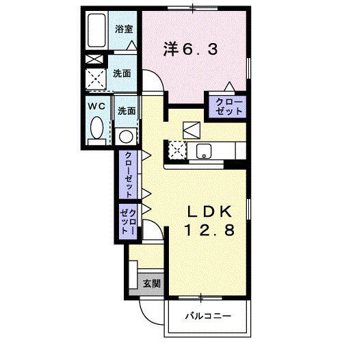 S.R-E・2(1LDK/1階)の間取り写真