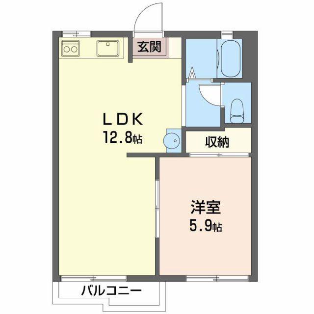 フレグランス・スズカ(1LDK/2階)の間取り写真