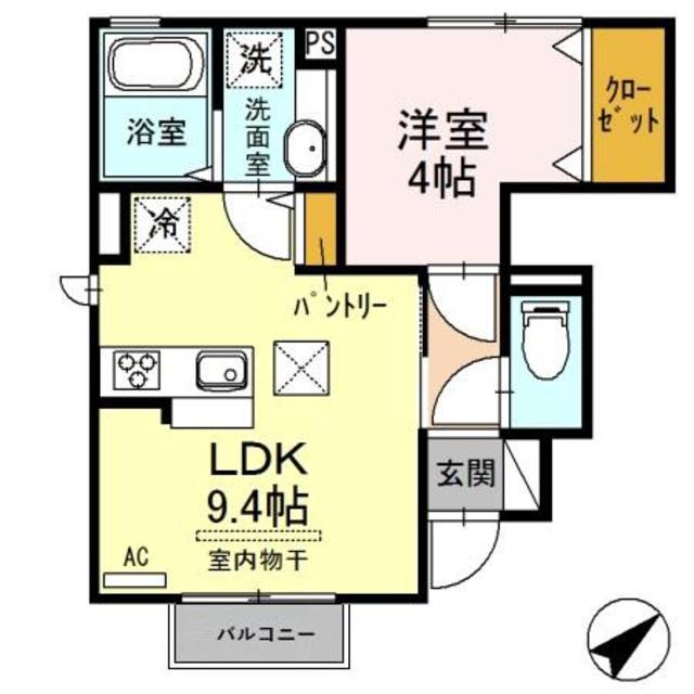 グレイス コート(1LDK/1階)の間取り写真