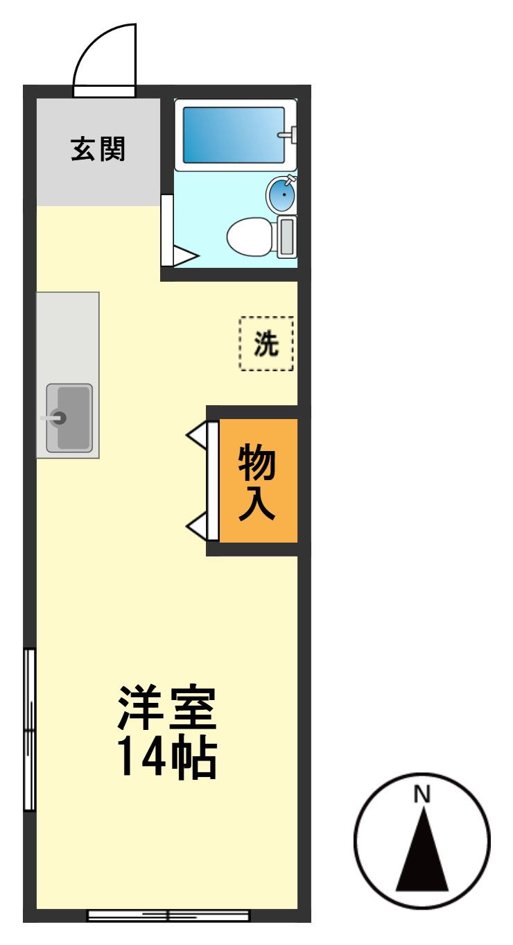 富士ハイツ(1K/3階)の間取り写真