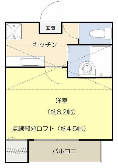 フェリックス東陽(1K/1階)の間取り写真